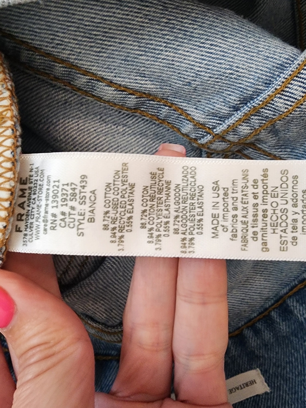 FRAME Le Sylvie Slender Straight Jeans Size 27 Light Wash High Rise Denim - Picture 12 of 12